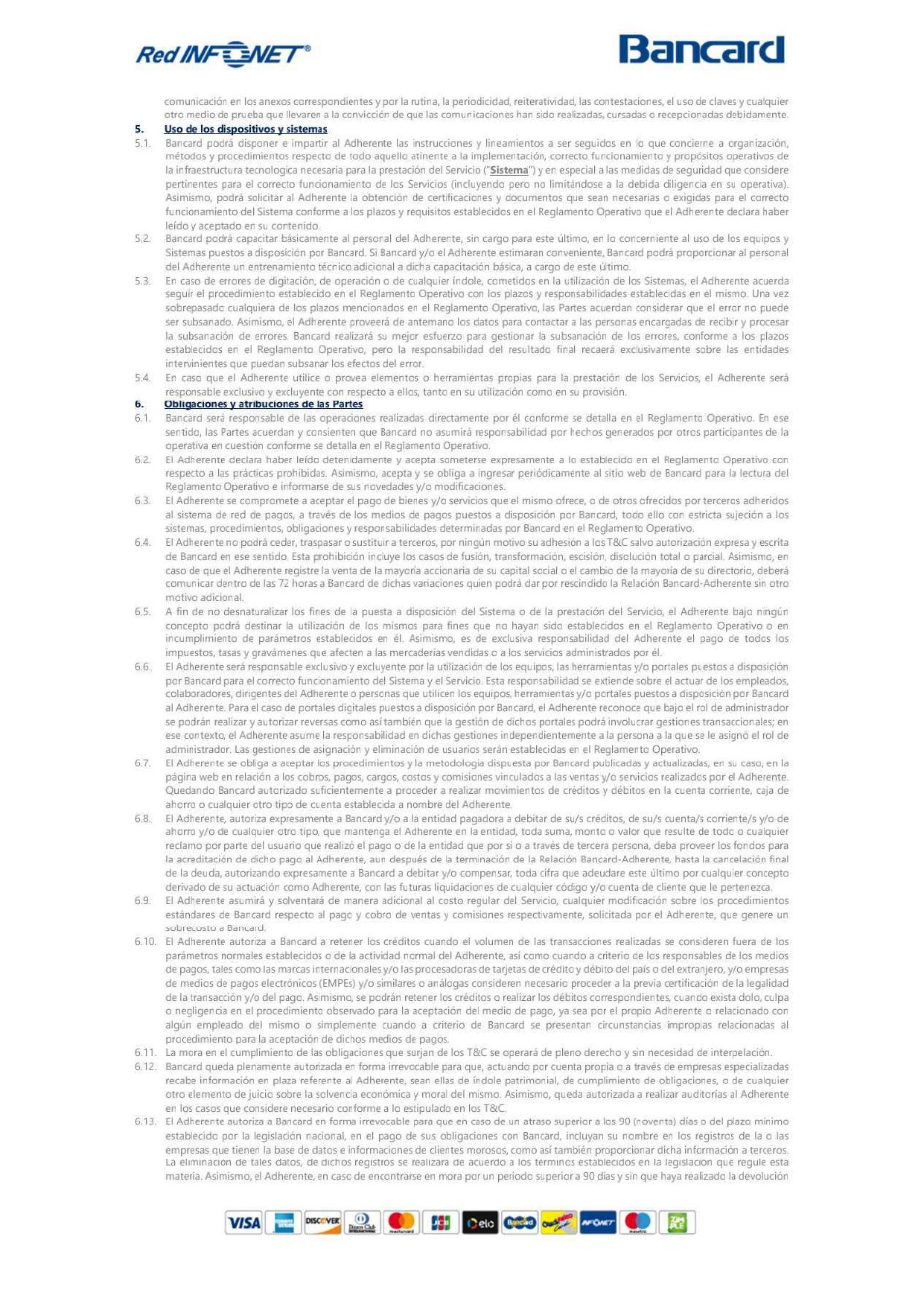 Formulario de adhesión Bancard — página 5