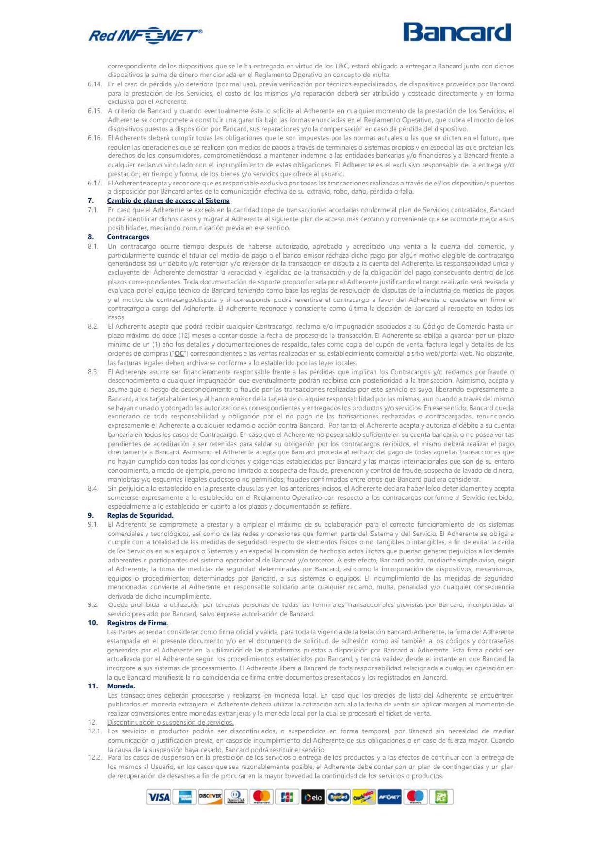 Formulario de adhesión Bancard — página 6